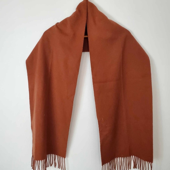 Brown 100% Cashmere Scarf made in UK - Picture 1 of 8